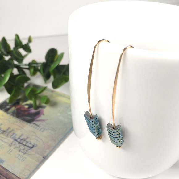 Boho Chevron Geometric Dangle Earrings (Color 1) - Picture 5 of 5